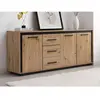 VENTE-UNIQUE Buffet avec 3 portes et 3 tiroirs en MDF - Naturel et noir - NALAMANE