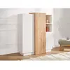 VENTE-UNIQUE Buffet haut FRANCOLI - 3 portes et 2 niches - Blanc et chêne