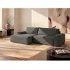 Canapé d'angle velours 4 places gris anthracite