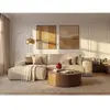 Canapé d'angle gauche convertible en velours côtelé beige AMELIA