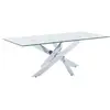 Vente-Unique Table basse en verre trempé et métal chromé - Transparent - COSIMA