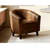 VENTE-UNIQUE Fauteuil cabriolet en microfibre vieillie marron CRISTOBAL II