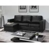 Vente-Unique Canapé d'angle réversible en simili noir ACKLEY - Angle gauche