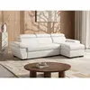 vente-unique.com Canapé d'angle convertible en cuir JONOVA - Blanc - Angle droit