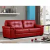 VENTE-UNIQUE Canapé 3 places en cuir HAZEL - Rouge - Fixe - Confort moelleux - Design contemporain