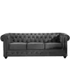 Vente-unique - Canapé 3 Places Chesterfield - Velours Anthracite