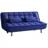 Vente-unique - Canapé convertible clic-clac mishan en tissu - Bleu