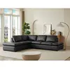 Vente-unique - Canapé d'angle en Cuir Onyx II - Noir - Angle Gauche