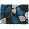 VENTE-UNIQUE Tapis shaggy PIETRA turquoise et gris - polyester - 160*230cm