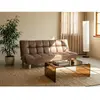 VENTE-UNIQUE Canapé convertible microfibre 3 places marron