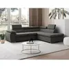 VENTE-UNIQUE Canapé d'angle convertible en tissu avec coffre de rangement FABIEN - Anthracite - Angle droit