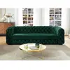 VENTE-UNIQUE Canapé 3 places chesterfield STANLEY - Velours vert sapin