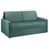 VENTE-UNIQUE Canapé 3 places convertible express en velours CALIFE - Vert menthe - Couchage 140 cm - Matelas 14 cm
