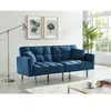 VENTE-UNIQUE Canapé 3 places convertible clic-clac en tissu MINEY - Bleu