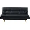 Vente-unique - Canapé convertible clic-clac 3 places zarina en simili - Noir