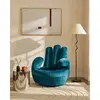 Vente-unique - Fauteuil main pivotant catchy en velours - Bleu canard