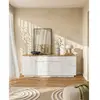 VENTE-UNIQUE Buffet amani - 4 portes & 1 tiroir - mdf - Coloris: Blanc laqué et Chêne