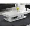 VENTE-UNIQUE Table basse ARAMIS avec rangements - MDF laqué blanc