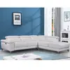 VENTE-UNIQUE Canapé d'angle relax électrique en cuir PASCALINE - Ivoire - Angle droit