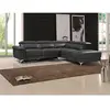 Vente-Unique Canapé d'angle droit relax électrique en cuir gris anthracite PASCALINE