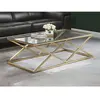 VENTE-UNIQUE Table basse charlotte de Pascal Morabito Verre trempé et acier - Doré