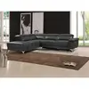 VENTE-UNIQUE Canapé d'angle relax électrique en cuir PASCALINE - Anthracite - Angle gauche