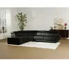 Vente-Unique Canapé d'angle en cuir NAHIA - Noir - A gauche - 5 places - Contemporain