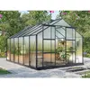 Serre de Jardin en polycarbonate de 13m² KALIDA avec embase - anthraci...