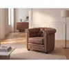 VENTE-UNIQUE Fauteuil CHESTERFIELD en microfibre aspect cuir vieilli