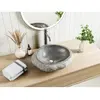 VENTE-UNIQUE Vasque de salle de bain en pierre de rivière STONE - Couleur grise
