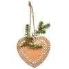 Sia Deco Suspension de noël coeur avec pin en bois beige et marron H20