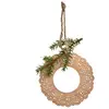 Sia Deco Suspension de noël rond avec pin en bois beige et marron H20