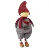 Sia Deco Figurine de noël garçon debout en résine rouge et grise H33