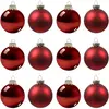 Sia Deco Set de 12 boules de noel en verre rouge D6