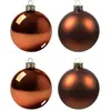 Sia Deco Set de 4 boules de noel en verre marron chocolat D8
