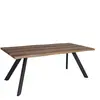 LEQUAIDESAFFAIRES Table à manger plateau en décor chêne et piétement métal, L 180