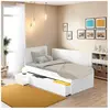 LEQUAIDESAFFAIRES Lit ZENIA 90x190 + 1 chevet + 1 tiroir / Blanc/ 195x96x100