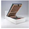 Lit coffre madrid 90x190 + 1 sommier / Blanc/ 196x102x85
