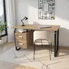 LEQUAIDESAFFAIRES Bureau PEARL / Chêne blanchi et métal noir