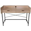 Maison et Styles Bureau campus 123x54cm / Décor Chêne blanchi et métal noir/ 123x54x76cm