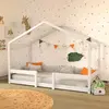 LEQUAIDESAFFAIRES Lit cabane INDIANA 90x190 + sommier / blanc 199x95x152