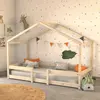LEQUAIDESAFFAIRES Lit cabane INDIANA 90x190 + sommier/Naturel 199x95x152