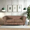 LEQUAIDESAFFAIRES Canapé CHESTERFIELD 2 places / Marron vieilli 183x85x72