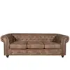 LEQUAIDESAFFAIRES Canapé capitonné 3 places CHESTERFIELD marron vieilli Taille unique