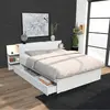 LEQUAIDESAFFAIRES Lit CITY 140x190 - Blanc - Avec 1 tiroir,Tête de lit et chevet
