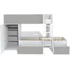 WEBER INDUSTRIES TWIN Lit superposé enfant contemporain blanc et gris - l 90 x L 190 cm
