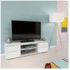 Meuble TV/Vidéo como 140cm 2 portes + 1 niche / Blanc/ 140x38x40 cm