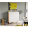 Meuble de rangement HOME 4 portes / Blanc et Chêne Blanchi