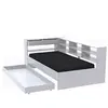 WEBER INDUSTRIES Lit ROLLER 90x190 + 1 sommier + 1 tiroir + étagères / Blanc