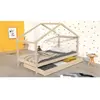 WEBER INDUSTRIES Lit cabane KOALA 90x190 + 1 sommier + 1 Tiroir / Naturel